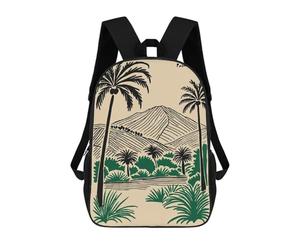 sinyumoney 17 Inch Palm Springs Landscape Illustration Backpack, Children's Backpack, Student School Bag Bookbag Rucksack, 3D Printed for Boys Girls