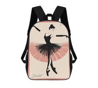 sinyumoney 17 Inch Paris Ballet Dancer Casual Daypack Backpacks for Girls Boys High College Knapsack Travel Laptop Rucksack College Bookbag