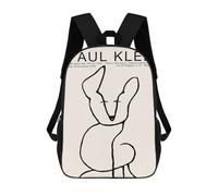 sinyumoney 17 Inch Paul Klee Line Art Dog Backpacks Kids School Backpack School Bag 3D Printed School Bag for Boys Elementary And Middle School Students
