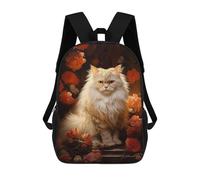 sinyumoney 17 Inch Persian Cat Portrait Backpacks Kids School Backpack School Bag 3D Printed for Boys Elementary And Middle School Students