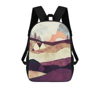 sinyumoney 17 Inch Plum Fields Backpack Kids School Backpack 3D Printed Fashion School Bag for Boys Elementary And Middle School Student