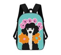 sinyumoney 17 Inch Poodle Dog Nature Lover Backpack Kids School Backpack 3D Printed Fashion School Bag for Boys Elementary And Middle School Student