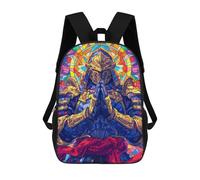 sinyumoney 17 Inch Praying Samurai Backpack 3D Printed Children's School Backpack for Kids High Capacity Travel Rucksacks Book Bags Kids School Bag Back Pack