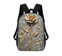 sinyumoney 17 Inch Precious Petal Rose Art Backpacks Kids School Backpack School Bag 3D Printed School Bag for Boys Elementary And Middle School Students