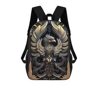 sinyumoney 17 Inch Queen Golden Phoenix Backpack, Children's Backpack, Student School Bag Bookbag Rucksack, 3D Printed for Boys Girls