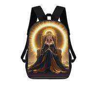 sinyumoney 17 Inch Queen on Golden Throne Backpacks Kids School Backpack School Bag 3D Printed for Boys Elementary And Middle School Students