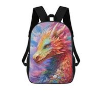 sinyumoney 17 Inch Rainbow Flower Dragon Casual Daypack Backpacks for Girls Boys High College Knapsack Travel Laptop Rucksack College Bookbag