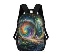 sinyumoney 17 Inch Rainbow Forest Portal Backpack, Children's Backpack, Student School Bag Bookbag Rucksack, 3D Printed for Boys Girls