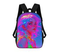 sinyumoney 17 Inch Rainbow Neon Woman School Backpack School Bags for Girls Boys Backpack with Pocket Fashion School Bag Kids Backpack