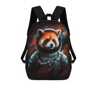 sinyumoney 17 Inch Red Panda Astronaut Space Art Backpacks Kids School Backpack School Bag 3D Printed School Bag for Boys Elementary And Middle School Students