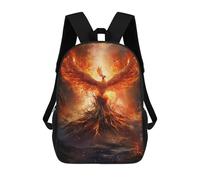 sinyumoney 17 Inch Resurrection Phoenix Backpack, Children's Backpack, Student School Bag Bookbag Rucksack, 3D Printed for Boys Girls
