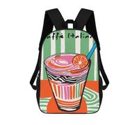 sinyumoney 17 Inch Retro Caffe Italiano Backpacks Kids School Backpack School Bag 3D Printed School Bag for Boys Elementary And Middle School Students