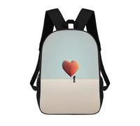 sinyumoney 17 Inch Romantic Valentines Day 2 Backpack Kids School Backpack 3D Printed Fashion School Bag for Boys Elementary And Middle School Student