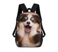 sinyumoney 17 Inch School Backpack,3D Printed Adorable Puppy Smiling with Paws Children Backpacks,Kids Kindergarten Cute Travel Bags Casual Daypack for Boys School Students