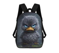 sinyumoney 17 Inch School Backpack,3D Printed Angry Duckling with Blue Eyes Children Backpacks,Kids Kindergarten Cute Travel Bags Casual Daypack for Boys School Students