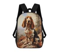 sinyumoney 17 Inch School Backpack,3D Printed Basset Hound Children Backpacks,Kids Kindergarten Cute Travel Bags Casual Daypack for Boys School Students