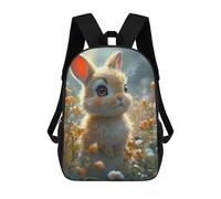 sinyumoney 17 Inch School Backpack,3D Printed Beautiful Bunny Cartoon Children Backpacks,Kids Kindergarten Cute Travel Bags Casual Daypack for Boys School Students