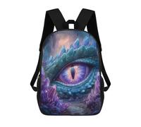 sinyumoney 17 Inch School Backpack,3D Printed Blue Dragon Eye with Crystals Children Backpacks,Kids Kindergarten Cute Travel Bags Casual Daypack for Boys School Students
