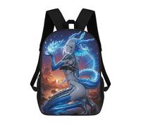 sinyumoney 17 Inch School Backpack,3D Printed Blue Dragon Woman Children Backpacks,Kids Kindergarten Cute Travel Bags Casual Daypack for Boys School Students