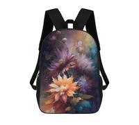 sinyumoney 17 Inch School Backpack,3D Printed Colorful Flower Bouquet Painting-4 Children Backpacks,Kids Kindergarten Cute Travel Bags Casual Daypack for Boys School Students
