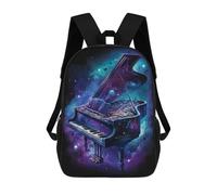 sinyumoney 17 Inch School Backpack,3D Printed Cosmic Piano Keys Children Backpacks,Kids Kindergarten Cute Travel Bags Casual Daypack for Boys School Students