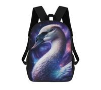 sinyumoney 17 Inch School Backpack,3D Printed Cosmic Swan Art Print-17 Children Backpacks,Kids Kindergarten Cute Travel Bags Casual Daypack for Boys School Students