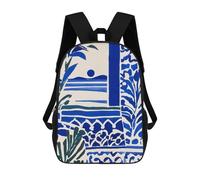 sinyumoney 17 Inch School Backpack,3D Printed Cote D Azur French Riviera Children Backpacks,Kids Kindergarten Cute Travel Bags Casual Daypack for Boys School Students