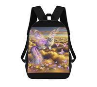 sinyumoney 17 Inch School Backpack,3D Printed Enchanted Fairy Cat in Clouds Children Backpacks,Kids Kindergarten Cute Travel Bags Casual Daypack for Boys School Students
