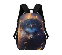sinyumoney 17 Inch School Backpack,3D Printed Flaming Hedgehog Art Print Children Backpacks,Kids Kindergarten Cute Travel Bags Casual Daypack for Boys School Students