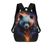 sinyumoney 17 Inch School Backpack,3D Printed Flaming Panda Art Print -3 Children Backpacks,Kids Kindergarten Cute Travel Bags Casual Daypack for Boys School Students