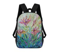 sinyumoney 17 Inch School Backpack,3D Printed Flowers Children Backpacks,Kids Kindergarten Cute Travel Bags Casual Daypack for Boys School Students