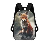 sinyumoney 17 Inch School Backpack,3D Printed Fox 5 Children Backpacks,Kids Kindergarten Cute Travel Bags Casual Daypack for Boys School Students