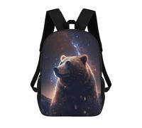 sinyumoney 17 Inch School Backpack,3D Printed Galactic Bear Majesty -1 Children Backpacks,Kids Kindergarten Cute Travel Bags Casual Daypack for Boys School Students