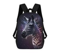 sinyumoney 17 Inch School Backpack,3D Printed Galactic Zebra Portrait Children Backpacks,Kids Kindergarten Cute Travel Bags Casual Daypack for Boys School Students