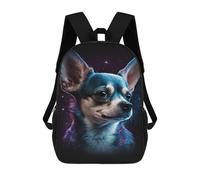 sinyumoney 17 Inch School Backpack,3D Printed Galaxy Chihuahua Art Print -1 Children Backpacks,Kids Kindergarten Cute Travel Bags Casual Daypack for Boys School Students
