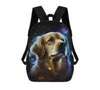 sinyumoney 17 Inch School Backpack,3D Printed Golden Retriever Galaxy Art Print-9 Children Backpacks,Kids Kindergarten Cute Travel Bags Casual Daypack for Boys School Students