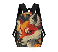 sinyumoney 17 Inch School Backpack,3D Printed Kitsune Digital Art Children Backpacks,Kids Kindergarten Cute Travel Bags Casual Daypack for Boys School Students