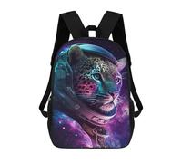sinyumoney 17 Inch School Backpack,3D Printed Leopard Astronaut Space Suit-2 Children Backpacks,Kids Kindergarten Cute Travel Bags Casual Daypack for Boys School Students