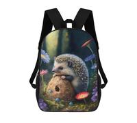 sinyumoney 17 Inch School Backpack,3D Printed Little Hedgehog Children Backpacks,Kids Kindergarten Cute Travel Bags Casual Daypack for Boys School Students