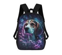 sinyumoney 17 Inch School Backpack,3D Printed Magical Beagle Garden Art Print Children Backpacks,Kids Kindergarten Cute Travel Bags Casual Daypack for Boys School Students
