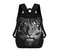 sinyumoney 17 Inch School Backpack,3D Printed Monochrome Tiger Portrait Children Backpacks,Kids Kindergarten Cute Travel Bags Casual Daypack for Boys School Students