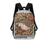 sinyumoney 17 Inch School Backpack,3D Printed Morris Hedgehog Botanical Exhibition Children Backpacks,Kids Kindergarten Cute Travel Bags Casual Daypack for Boys School Students