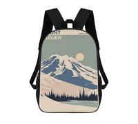 sinyumoney 17 Inch School Backpack,3D Printed Mount Rainier National Par Children Backpacks,Kids Kindergarten Cute Travel Bags Casual Daypack for Boys School Students