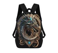 sinyumoney 17 Inch School Backpack,3D Printed Mystical Cosmic Dragon Children Backpacks,Kids Kindergarten Cute Travel Bags Casual Daypack for Boys School Students