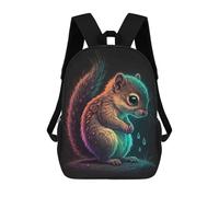 sinyumoney 17 Inch School Backpack,3D Printed Neon Sad Squirrel Children Backpacks,Kids Kindergarten Cute Travel Bags Casual Daypack for Boys School Students
