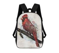 sinyumoney 17 Inch School Backpack,3D Printed Northern Cardinal Children Backpacks,Kids Kindergarten Cute Travel Bags Casual Daypack for Boys School Students