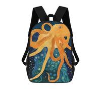 sinyumoney 17 Inch School Backpack,3D Printed Octopus Dream Children Backpacks,Kids Kindergarten Cute Travel Bags Casual Daypack for Boys School Students