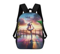 sinyumoney 17 Inch School Backpack,3D Printed Rainbow Yoga Children Backpacks,Kids Kindergarten Cute Travel Bags Casual Daypack for Boys School Students