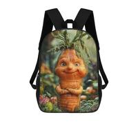 sinyumoney 17 Inch School Backpack,3D Printed Smiling Carrot Creature Children Backpacks,Kids Kindergarten Cute Travel Bags Casual Daypack for Boys School Students