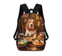 sinyumoney 17 Inch School Backpack Beagle at Dinner Table Bookbag for Boys Girls Chool Bag College Business Travel Bag Work Bag
